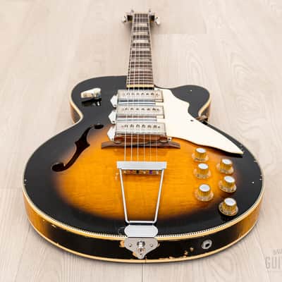 1960s Kay Swingmaster K763 Vintage Hollowbody Guitar w/ Kleenex Box Pickups, Case image 11