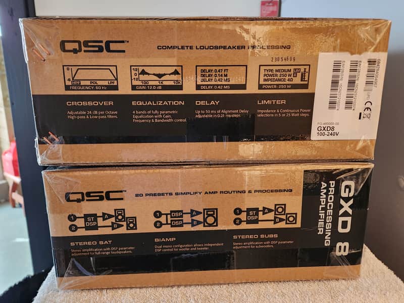 QSC GXD8 GXD Series 800/1200w 8/4 Ohm Power Amp 2024 - Silver NEW image 1