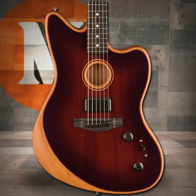 Fender American Acoustasonic Jazzmaster All-Mahogany, Ebony Fingerboard - Bourbon Burst image 1