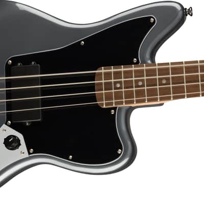 Fender Squier Affinity Jaguar H Bass Guitar, Charcoal Frost Metallic image 4