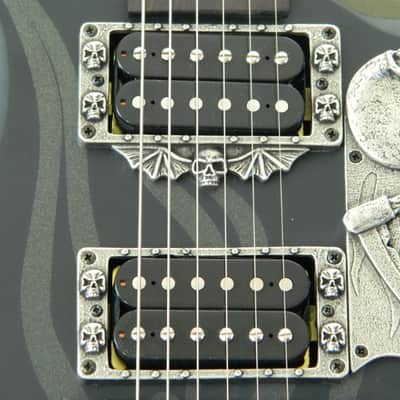 4 SKULL PARTS for bc rich Kerry King warlock guitar KFK KK hand made solid metal parts rings truss image 3