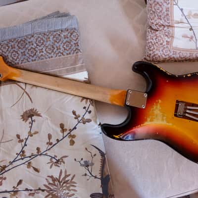 Fender Fender Custom Shop 1960 Strat Heavy Relic LH Lefthand Sunburst image 7