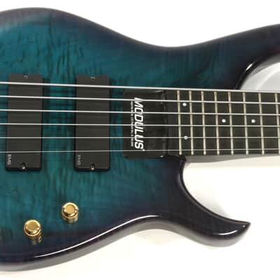 1995 Modulus Quantum Bass Q6 Green Blue Burst 6 String Bass image 3