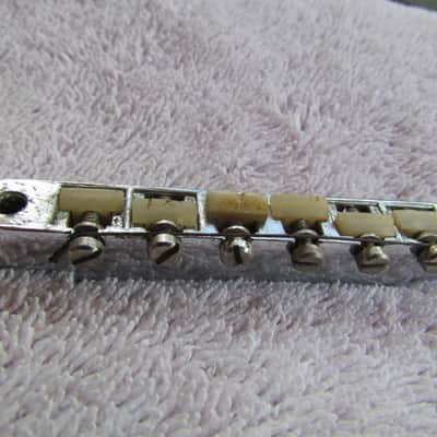 Vintage Gibson Tune-o-matic Bridge Chrom Plated Plastic Saddles Retainer Wire Gibson TOM Bridge image 4