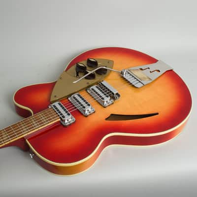 Rickenbacker  Model 375F Semi-Hollow Body Electric Guitar (1961), ser. #AH-580, black tolex hard shell case. image 7