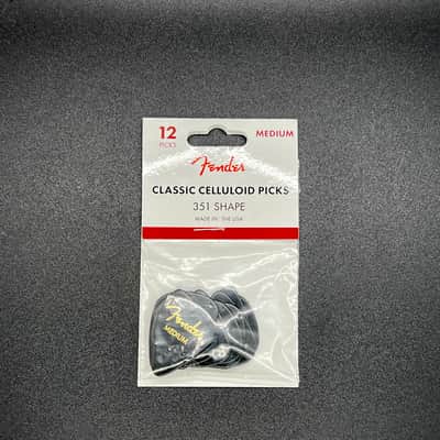 Fender Classic Black Celluloid Picks 351 Medium 12pk image 1