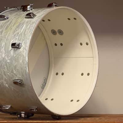1960's Ludwig 22" White Marine Pearl 14x22 Virgin Bass Drum image 13