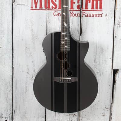 Schecter DJ Ashba Acoustic Electric Guitar Solid Spruce Top Carbon Grey Finish image 2