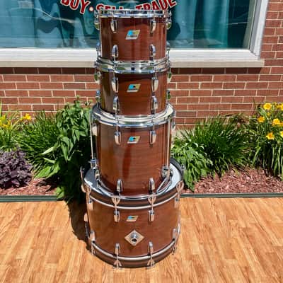 1970s Ludwig Big Beat 3-Ply Drum Set Mahogany Cortex 22/12/13/16 image 3