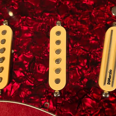 Loaded DiMarzio SSS Pickguard Red Tortoise Shell w/ CTS Push-Pull Pot- DP402 Virtual Vintage Blues & DP226 BC2 Billy Corgan Hot Rails image 2