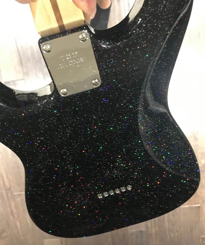 Fender Tom Delonge Stratocaster - Galaxy Black Flake Finish by Marty Bell w/ Fender Deluxe Case image 1
