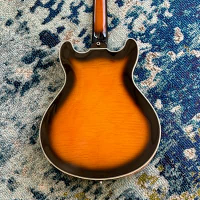 Warwick WRB1594 68PP FMTMFR RockBass Star Bass 4-String Semi-Hollow Electric Bass, Flamed Maple Vintage Sunburst Transparent High Polish RBK569823-25 image 4