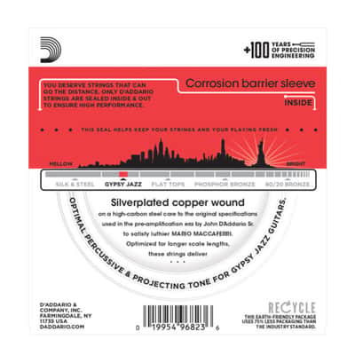 D'Addario Gypsy Jazz Saiten EJ84M 11-45 Loop End, Silverplated Wound - Acustic Guitar Strings image 2