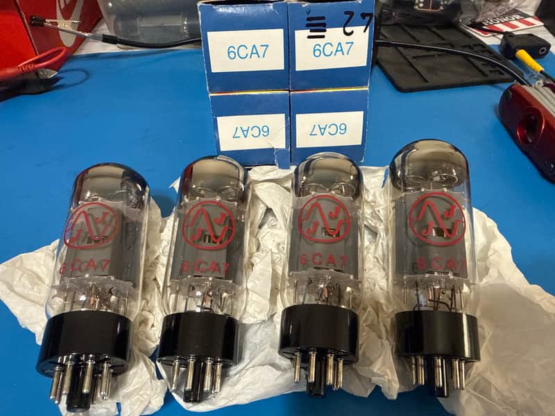 JJ Electronic 6CA7 Power Tube Matched Quad 2010s - EL34 Big Bottle variant image 1
