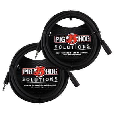2 Pack Pig Hog Solutions PHX35-10 HeadPhone Extension Cable, 3.5mm 10ft - New image 1