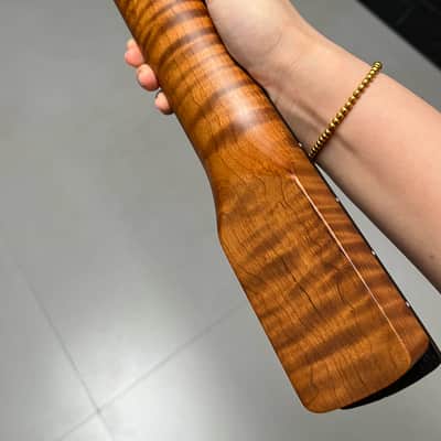 AAAAA Ebony fretboard Bone nut Roasted flame Maple Electric Guitar Neck Round stainless steel 22 frets Colored shell blocks Inlay satin image 7