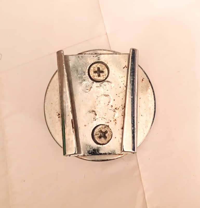 SLINGERLAND VINTAGE CLIP MOUNT W/ SCREWS 70's - PITTED CHROME to- FREE SHIP TO C-USA! image 1