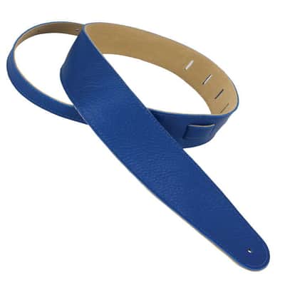 Henry Heller Leather Series, 2.5" Wide Leather Guitar Strap, Capri Bright Blue image 2