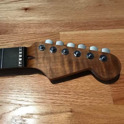Warmoth Stratocaster Replacement Neck - Roasted Flame Maple - Ebony image 1