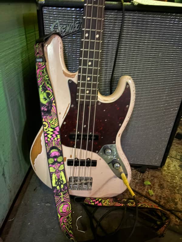Fender Flea Artist Series Road Worn Signature Jazz Bass 2016 - Present - Shell Pink image 1
