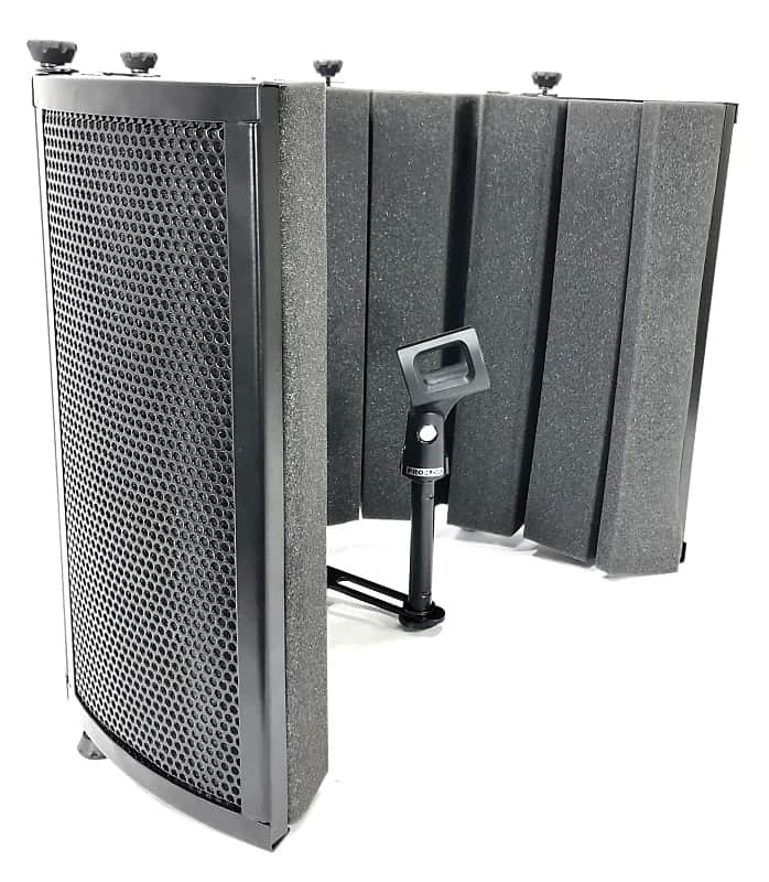 Pro-Lok Vox Booth Portable Vocal Booth Reflection Filter - Black image 1