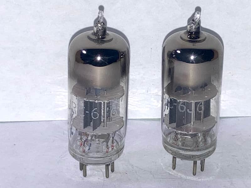 1944 RCA 6J6 ECC91 Black Plate JAN Mil-Spec Tubes, Matched Pair, NOS Testing, WWII Date Codes image 1