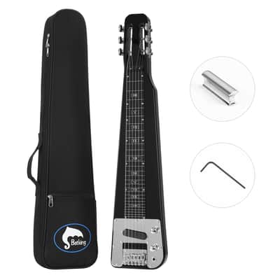 Batking Lap Steel Guitar 6 String Slotted Head Stock Electric Slide Steel Guitar-bk w bag w slide image 1