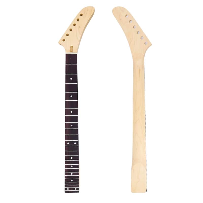 24 Fret Banana Head Guitar Neck 25.5 Inch Maple Rosewood Fretboard Bolt On for Electric Guitar Parts Replacement image 1