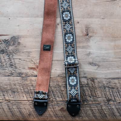 Vintage Floral 60s/70s Hippie Guitar Strap / Real Suede Backing / Handmade in the UK image 3
