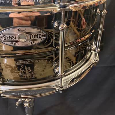 Pearl - 6.5x14" Sensi-Tone, Custom Eric Singer/KISS 30 Year Commemorative, Engraved Snare Drum, Signed  by all Members of KISS! image 9