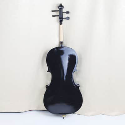 4/4 Wood Cello Bag Bow Rosin Bridge 2020s Black image 18