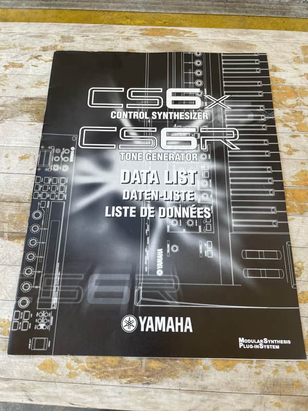 Immagine Yamaha CS6X Control Synthesizer Data List Manual - 1