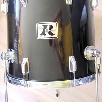 18" x 16" Rogers Floor Tom with Legs, Black Wrap - Vintage 1970s image 1