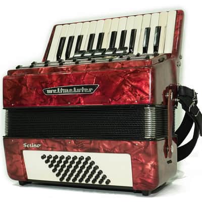 Vintage Weltmeister Serino 48 Bass Lightweight Piano Accordion for Beginners Children Kids, made in Germany Small Accordian with New Straps, 2735 image 5