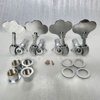 Hipshot Hb6 Licensed Ultralite 4-String L2+R2 Bass Tuners Satin Chrome image 1