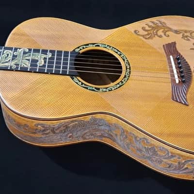 Acoustic Parlor Guitar Handmade by Blueberry Guitars Owl Motif image 3