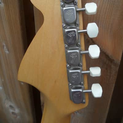 1969 Fender Mustang Custom Orange with racing stripes Excellent image 13