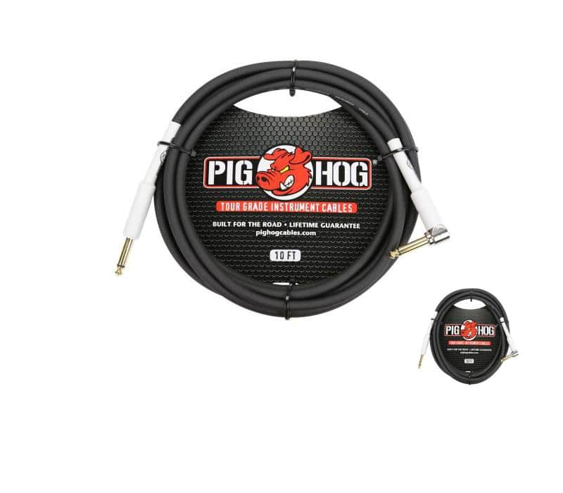 Pig Hog PH10R 10ft Right Angle 8mm 1/4"-1/4" Inst Cable Lifetime Warranty! image 1