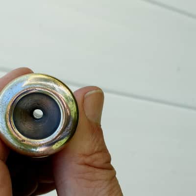 GOLD PLATED VINTAGE RUDY MUCK CUSHION 13C RIM CORNET MOUTHPIECE MID 1950'S VERY GOOD SHAPE ORIG FIN 90% APROX. image 6
