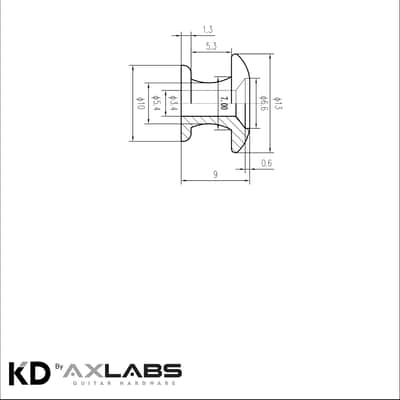 KD By AxLabs Small Strap Buttons (2) Rounded Top - 13mm Top, 10mm Bottom - Burnt Chrome image 2