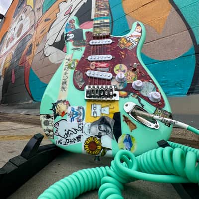 The  Weezer Guitar by Gepettos Guild - Seafoam Green Rivers Cuomo image 3