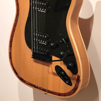 CUSTOM DESIGNED & CRAFTED - SOLID ASH STRAT STYLE W/BUTTERSCOTCH DOUBLE BOUND BODY W/RED APPLE JASPER - SERIAL #075 -  2025 image 4