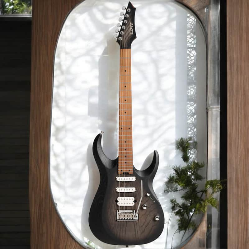 Cort X700OPBB X Series 700 Triality Electric Guitar. Open Pore Black Burst image 1