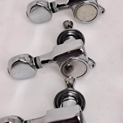 Schaller-Style Hanchang H C Mini-Button Tuners- 3+3 w/ Bushings- Chrome Finish image 6