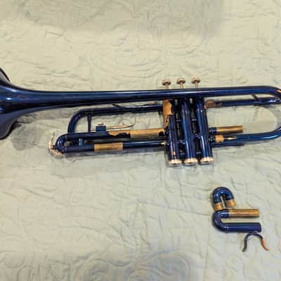 blue Merano Student Beginner Trumpet with Mouthpiece and Carrying Case image 12