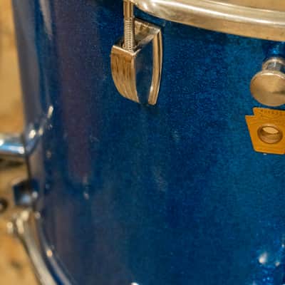 Ludwig 12/15/18" Mixed Era Drum Set - 1960s Blue Sparkle image 10