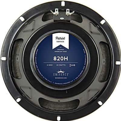 Eminence Patriot 820H | 8" 20W 4Ω Replacement Speaker w/ Hemp Cone. New with Full Warranty!