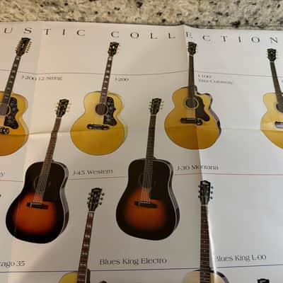 Gibson B.B King Poster Brochure 1994 J-200 SJ-45 100 Xtra 30 blues King L – 00 gospel hummingbird Everly Brothers dove Chicago cutaway image 5