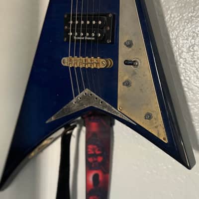 Jackson RR5 Rhoads Pro V-Style Electric Guitar with a Trans Blue Flame Finish image 10
