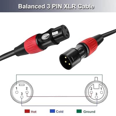 XLR Cable 6ft 6 Packs Premium XLR to XLR Cables XLR Microphone Cable Gold-Plated 3-pin Balanced XLR Speaker Cable Male to Female Mic Cable image 4